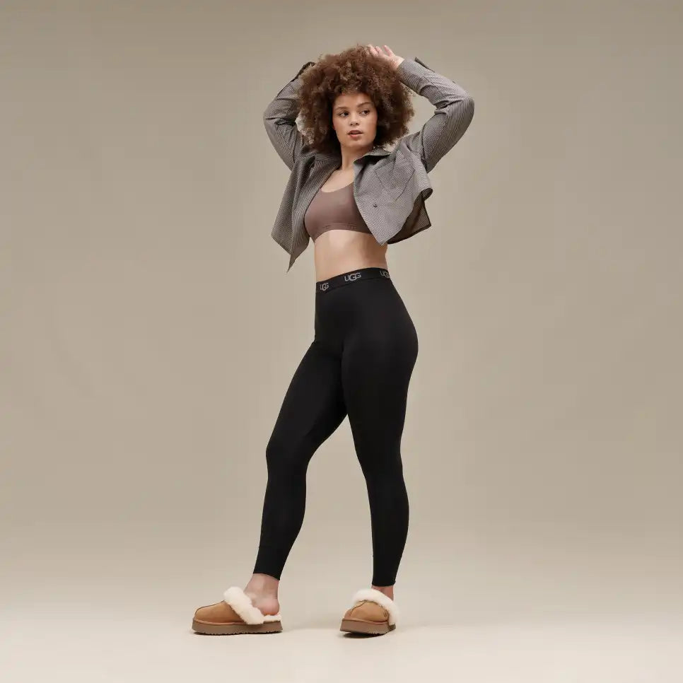 Papuci tip UGG cu blană și platformă – Maro camel