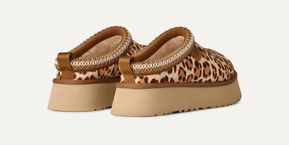 Papuci tip UGG cu platformă - Leopard