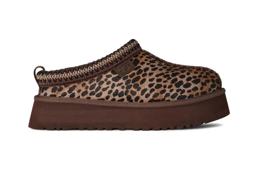 Papuci tip UGG cu platformă - Leopard Brown