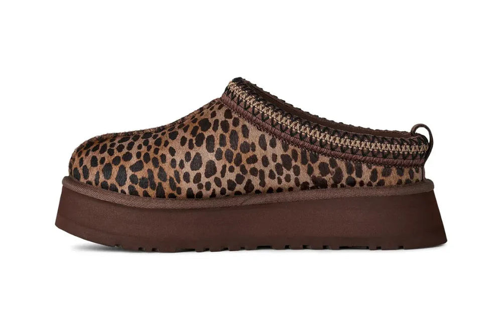 Papuci tip UGG cu platformă - Leopard Brown