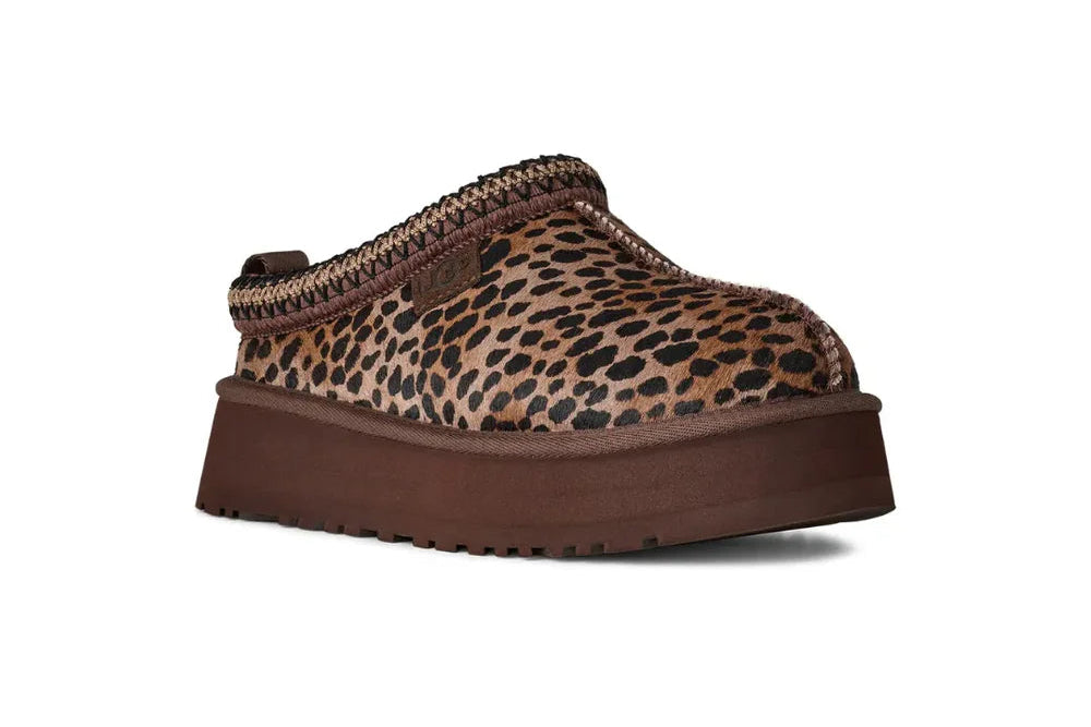 Papuci tip UGG cu platformă - Leopard Brown